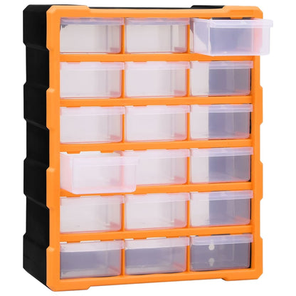 Organiser met 18 medium lades 38x16x47 cm 18 lades Oranje en zwart