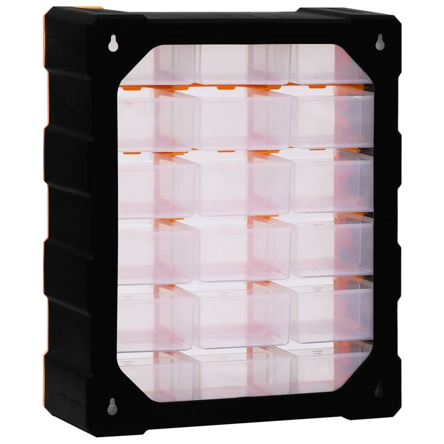 Organiser met 18 medium lades 38x16x47 cm 18 lades Oranje en zwart