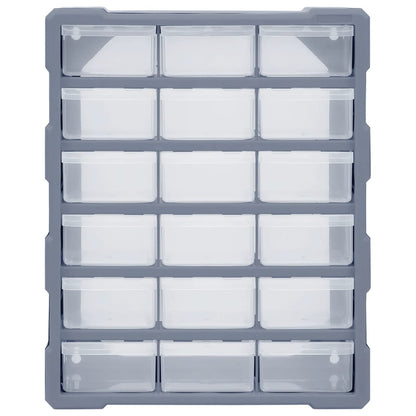Organiser Met 8 Medium Lades 38X6X47 Cm 18 lades Grijs