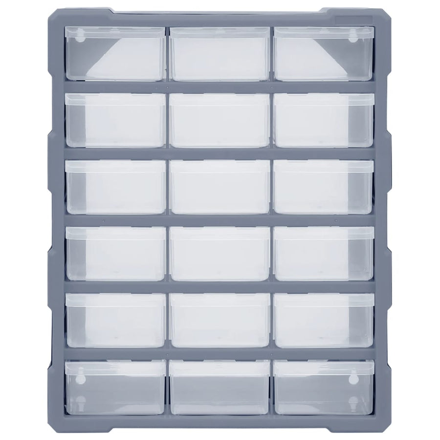 Organiser Met 8 Medium Lades 38X6X47 Cm 18 lades Grijs