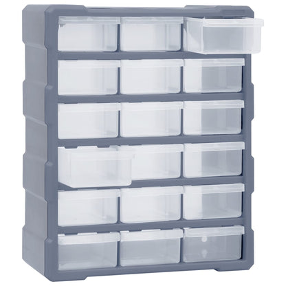 Organiser Met 8 Medium Lades 38X6X47 Cm 18 lades Grijs