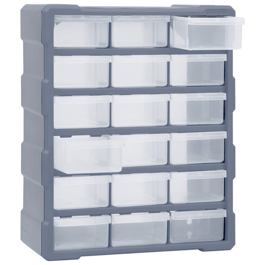 Organiser Met 8 Medium Lades 38X6X47 Cm 18 lades Grijs