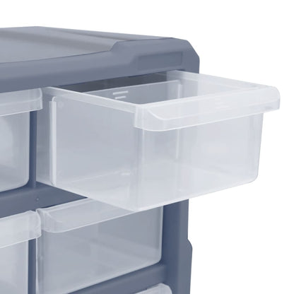Organiser Met 8 Medium Lades 38X6X47 Cm 18 lades Grijs