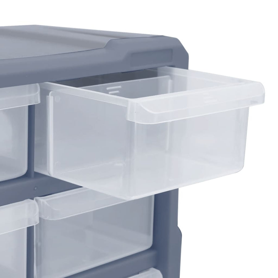 Organiser Met 8 Medium Lades 38X6X47 Cm 18 lades Grijs