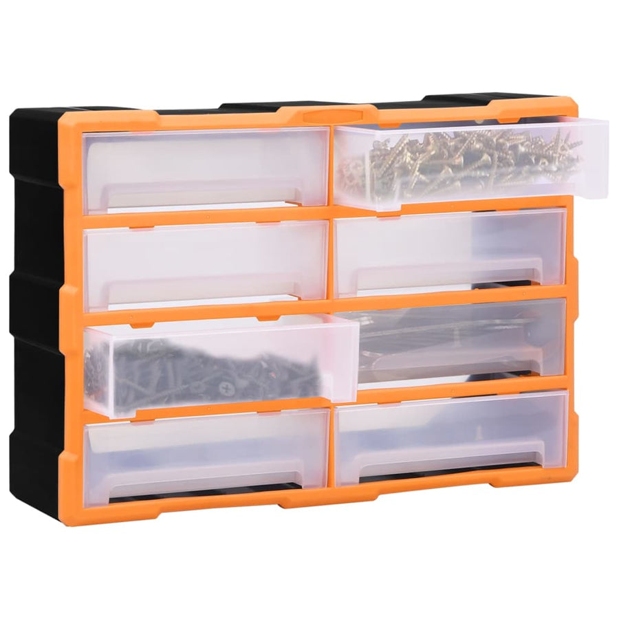 Organiser met 8 grote lades 52x16x37 cm 8 lades Oranje en zwart