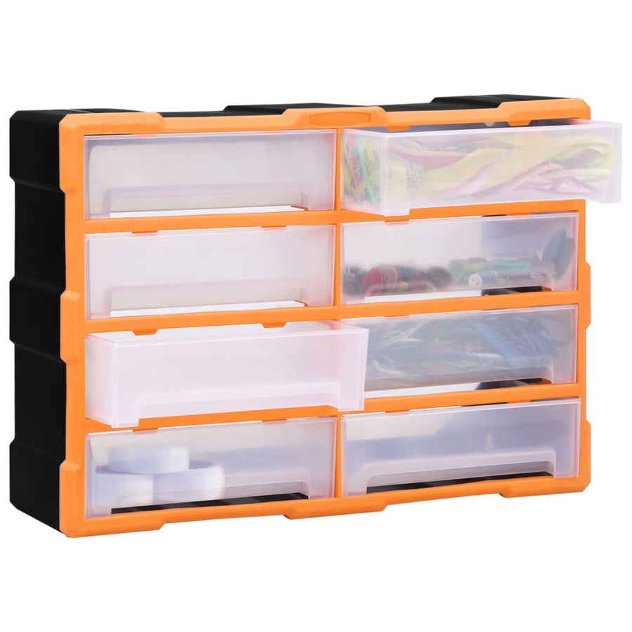 Organiser met 8 grote lades 52x16x37 cm 8 lades Oranje en zwart