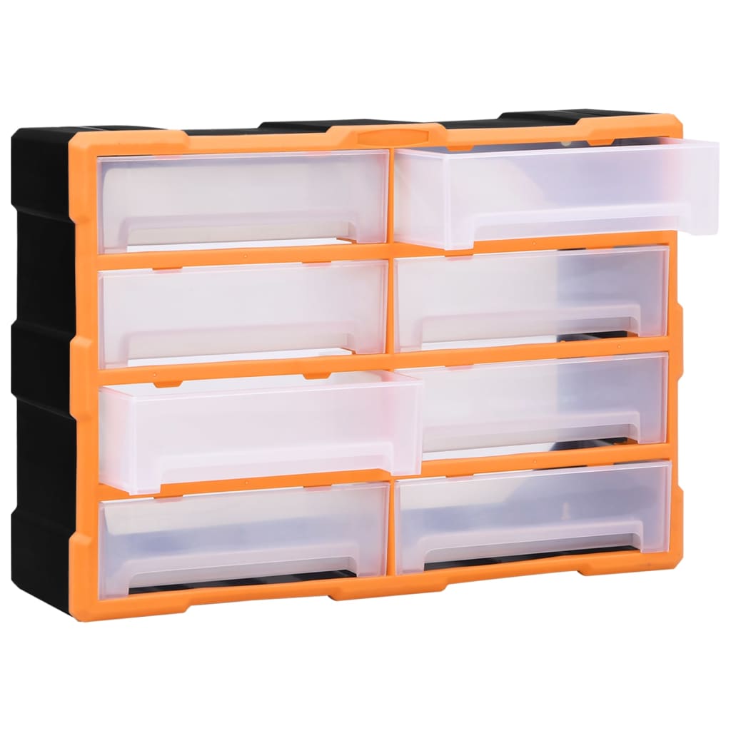 Organiser met 8 grote lades 52x16x37 cm 8 lades Oranje en zwart