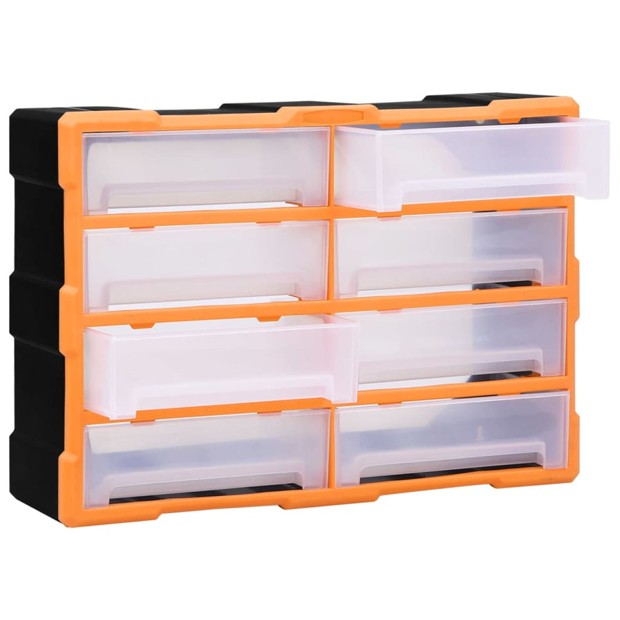 Organiser met 8 grote lades 52x16x37 cm 8 lades Oranje en zwart