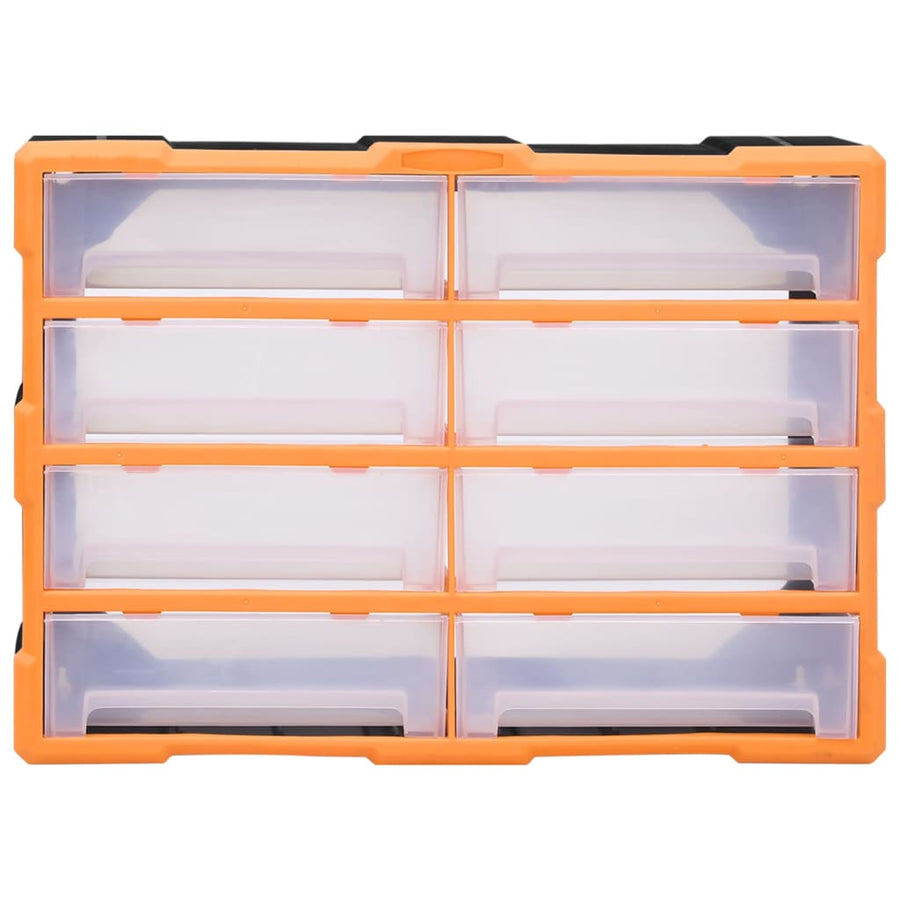 Organiser met 8 grote lades 52x16x37 cm 8 lades Oranje en zwart