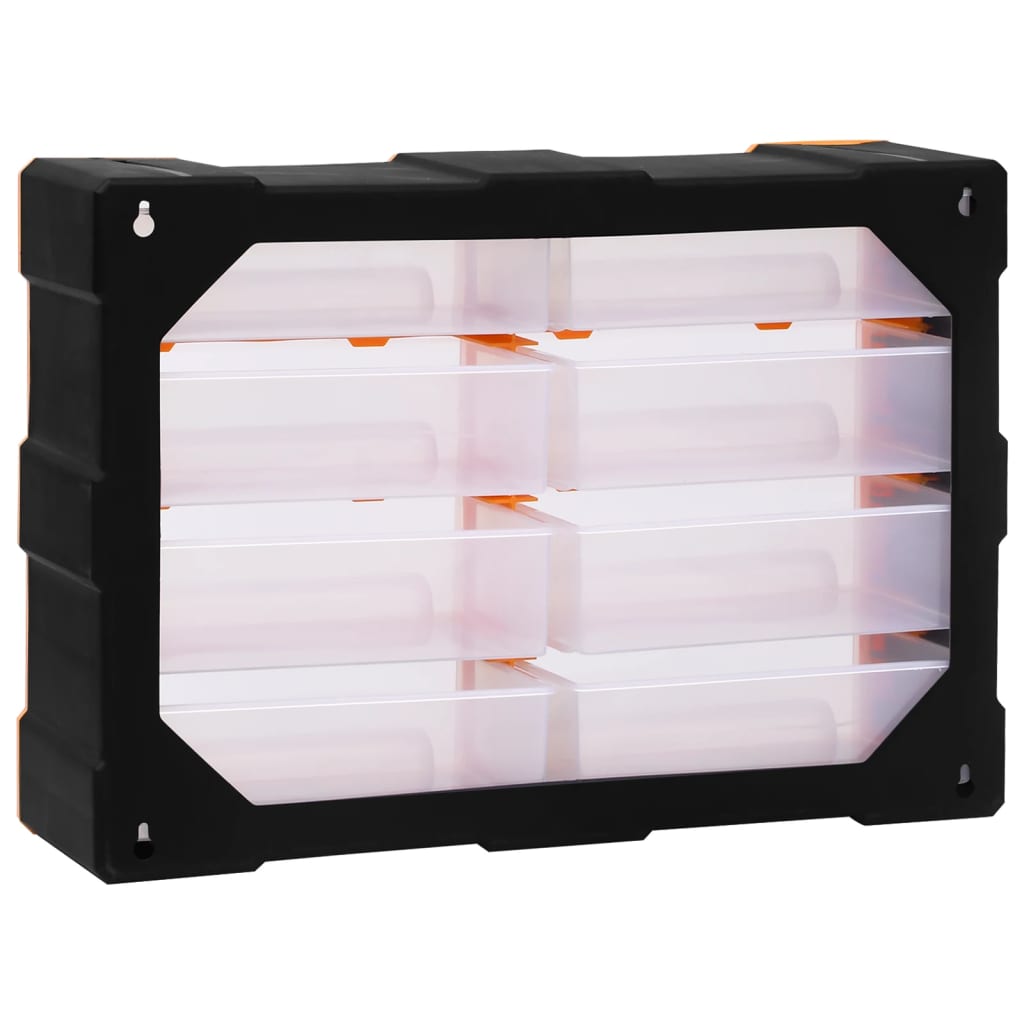 Organiser met 8 grote lades 52x16x37 cm 8 lades Oranje en zwart