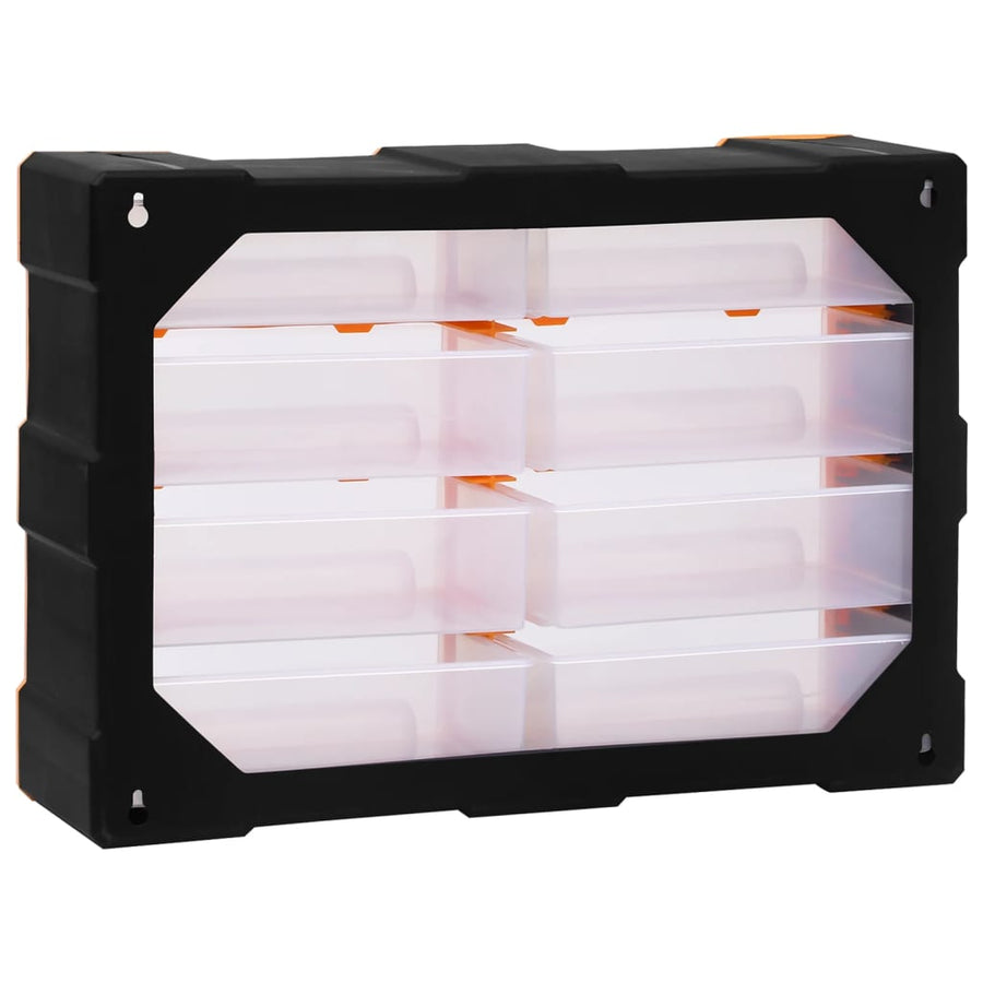 Organiser met 8 grote lades 52x16x37 cm 8 lades Oranje en zwart