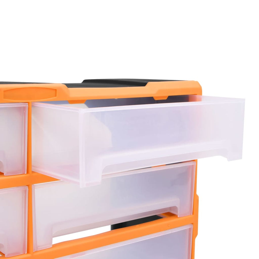 Organiser met 8 grote lades 52x16x37 cm 8 lades Oranje en zwart