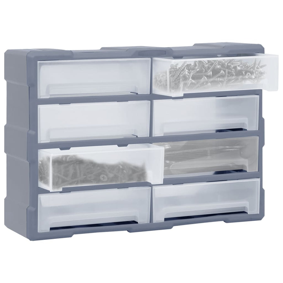 Organiser met 8 grote lades 52x16x37 cm 8 lades Grijs