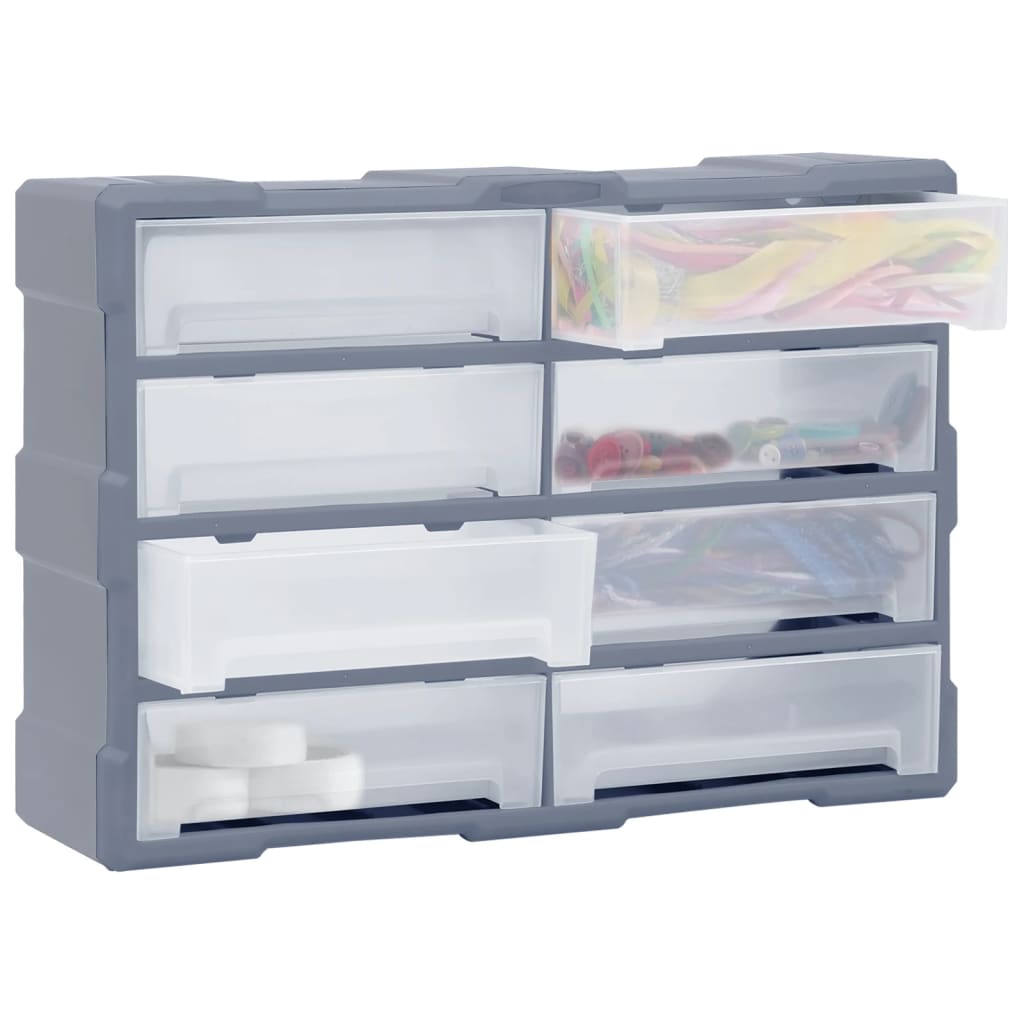 Organiser met 8 grote lades 52x16x37 cm 8 lades Grijs