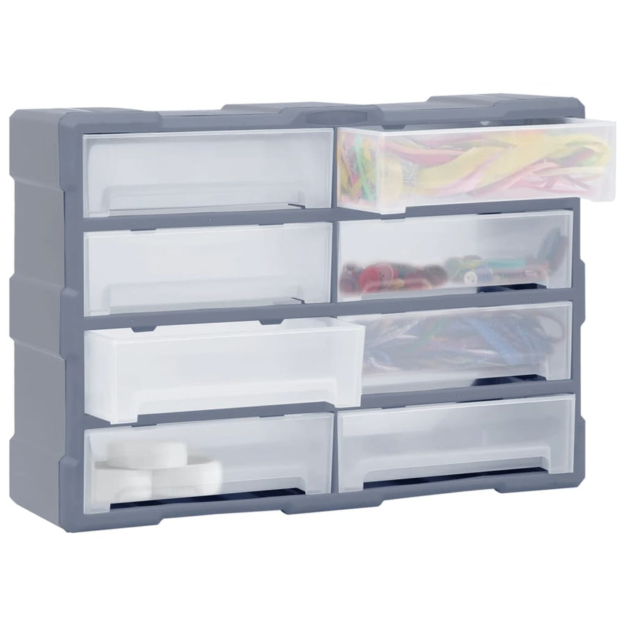 Organiser met 8 grote lades 52x16x37 cm 8 lades Grijs
