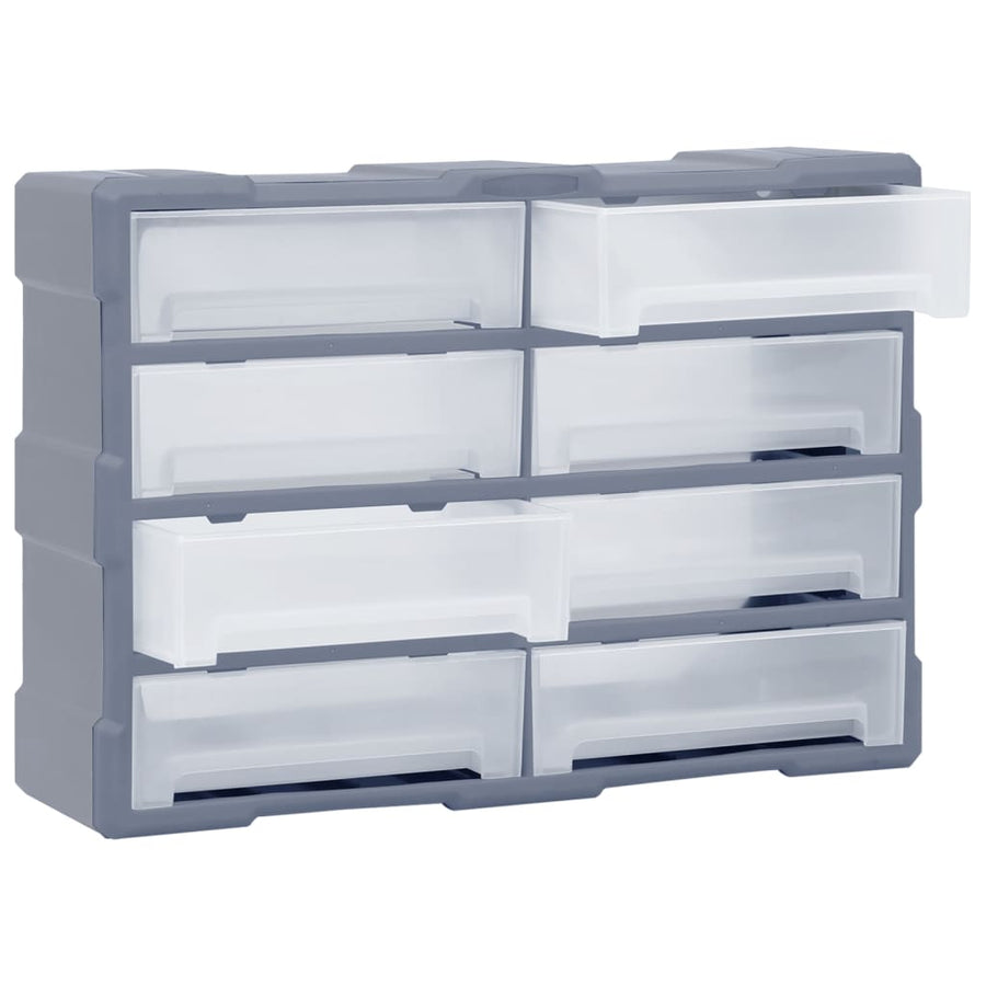 Organiser met 8 grote lades 52x16x37 cm 8 lades Grijs