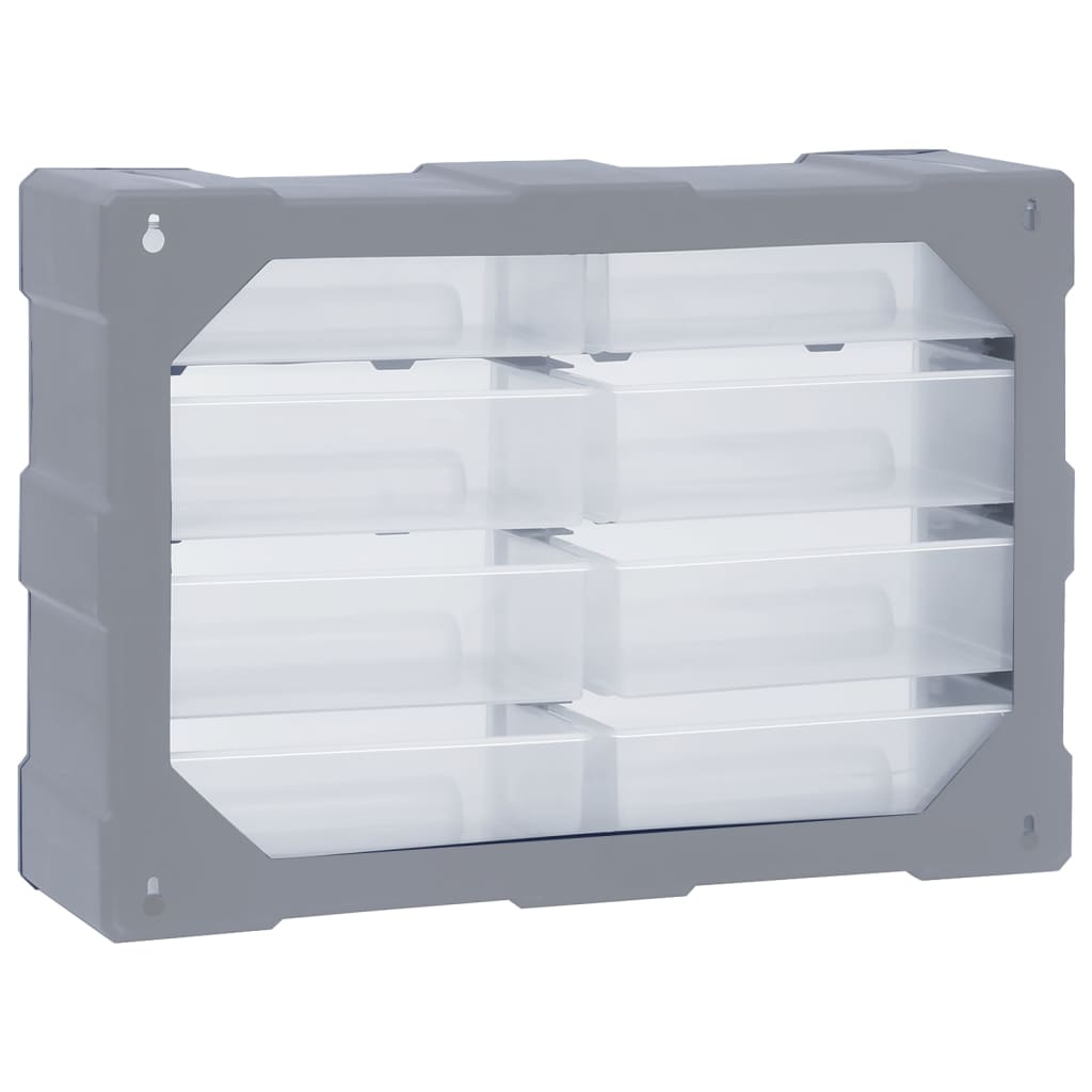 Organiser met 8 grote lades 52x16x37 cm 8 lades Grijs