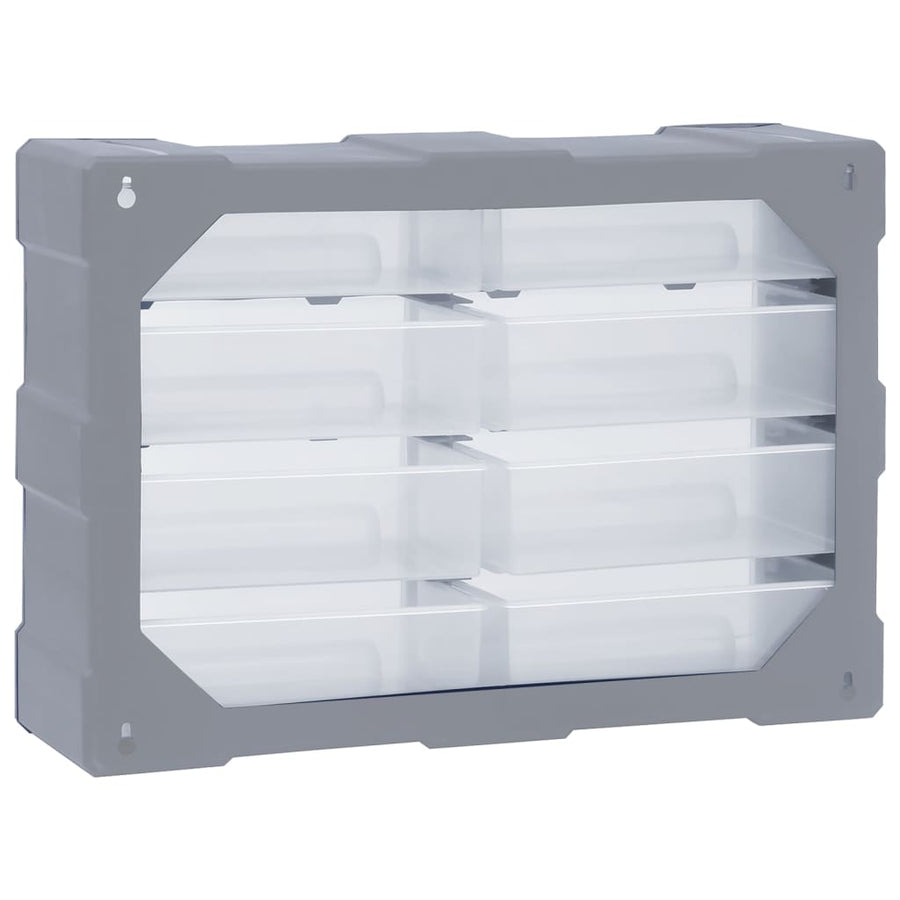 Organiser met 8 grote lades 52x16x37 cm 8 lades Grijs