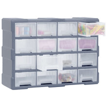 Organiser met 16 medium lades 52x16x37 cm 16 lades Grijs