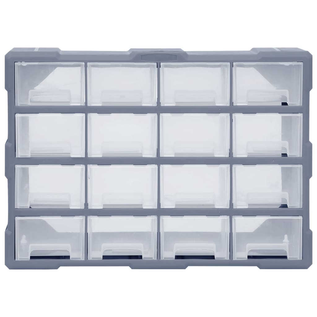 Organiser met 16 medium lades 52x16x37 cm 16 lades Grijs