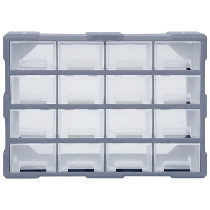 Organiser met 16 medium lades 52x16x37 cm 16 lades Grijs
