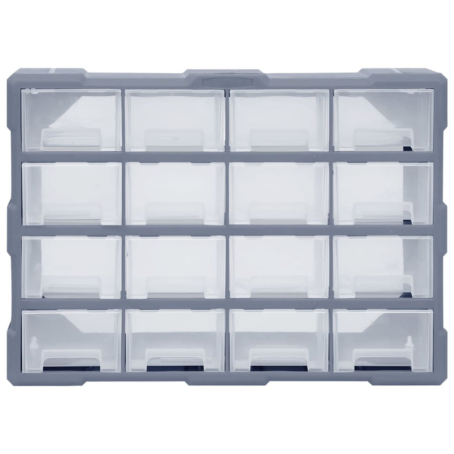 Organiser met 16 medium lades 52x16x37 cm 16 lades Grijs