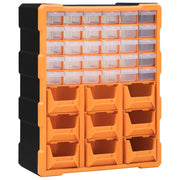 Gereedschapskist 39 lades 38x16x47 cm oranje zwart