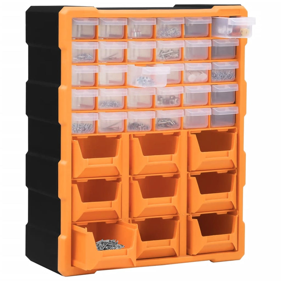 Organiser met 39 lades 38x16x47 cm 30 + 9 lades Oranje en zwart