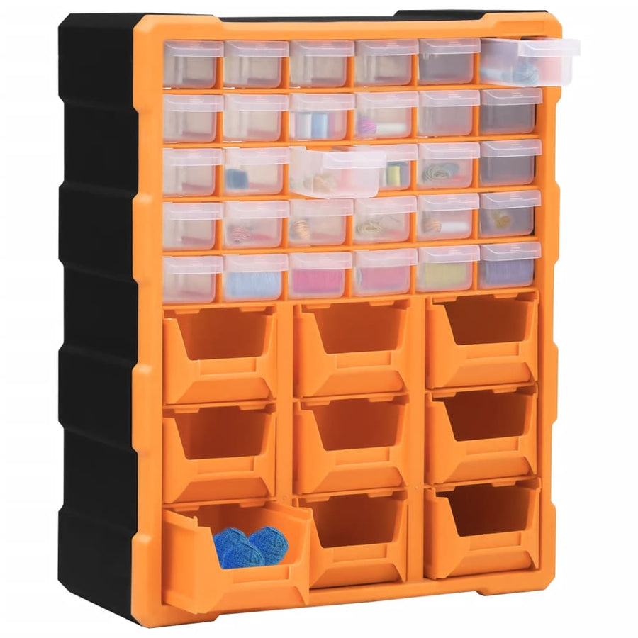 Organiser met 39 lades 38x16x47 cm 30 + 9 lades Oranje en zwart