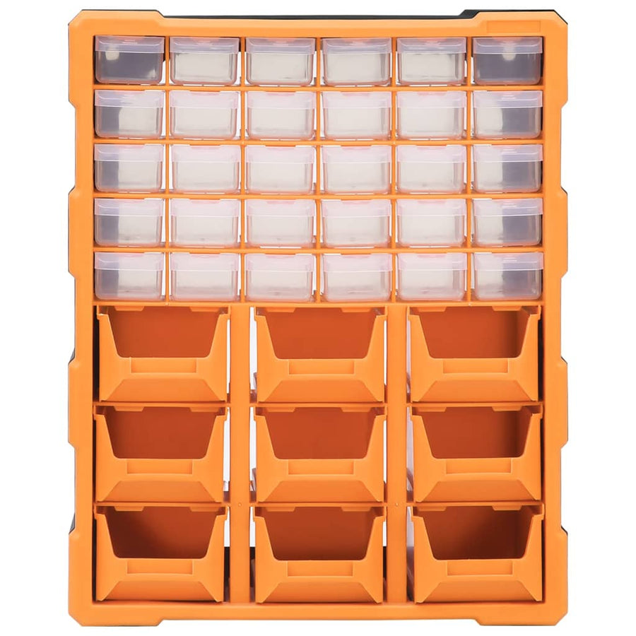 Organiser met 39 lades 38x16x47 cm 30 + 9 lades Oranje en zwart