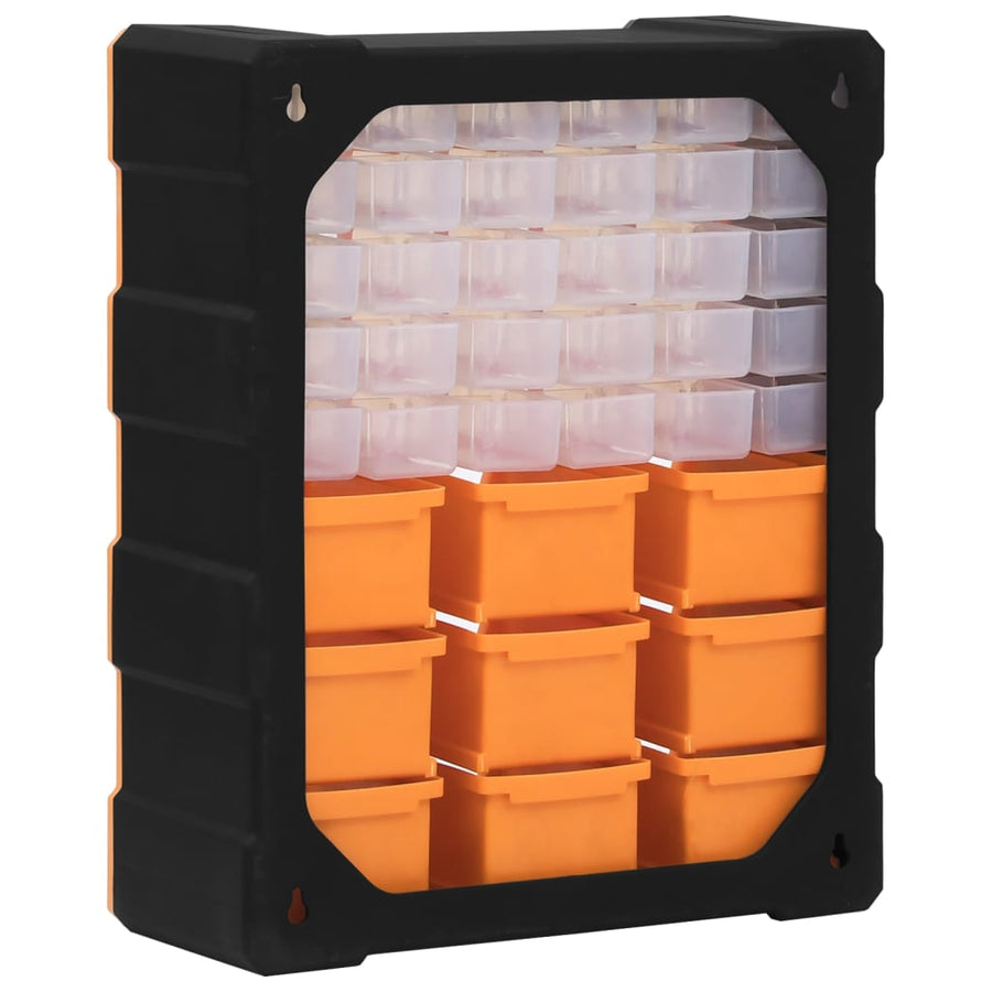 Organiser met 39 lades 38x16x47 cm 30 + 9 lades Oranje en zwart