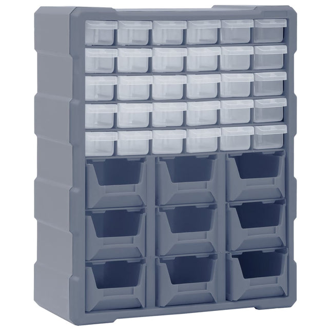 Organiser met 39 lades 38x16x47 cm 30 + 9 lades Grijs