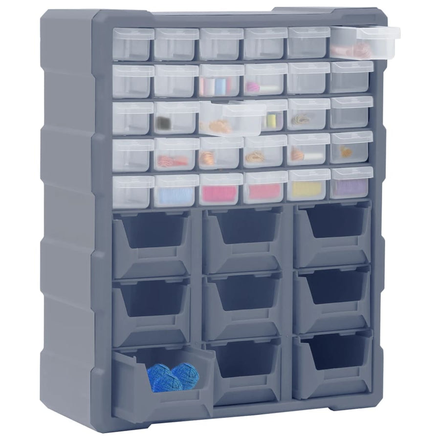 Organiser met 39 lades 38x16x47 cm 30 + 9 lades Grijs