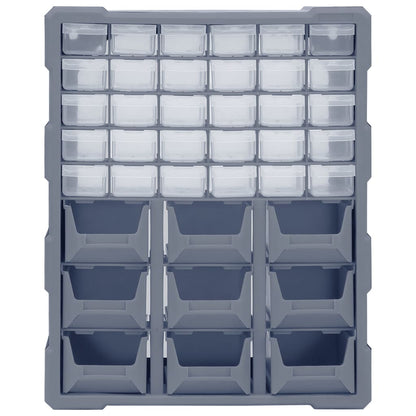 Organiser met 39 lades 38x16x47 cm 30 + 9 lades Grijs