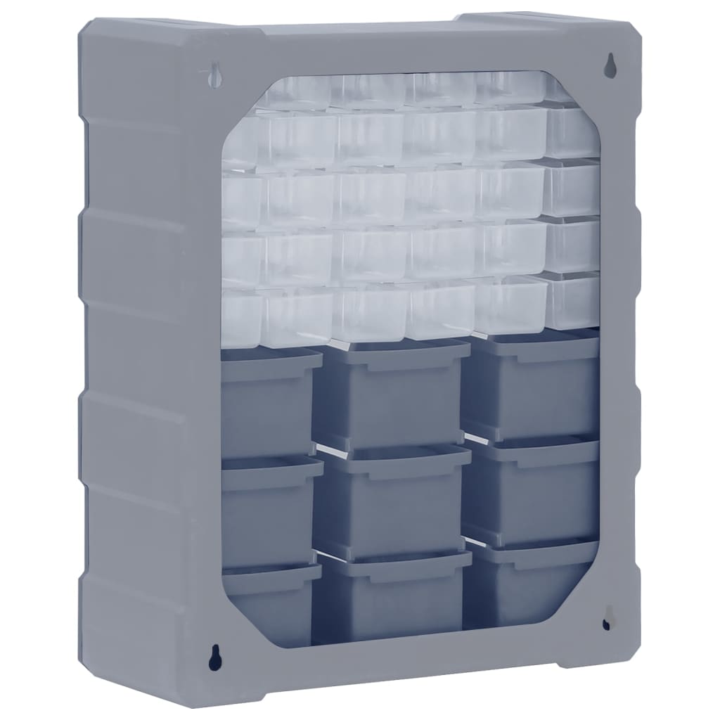 Organiser met 39 lades 38x16x47 cm 30 + 9 lades Grijs