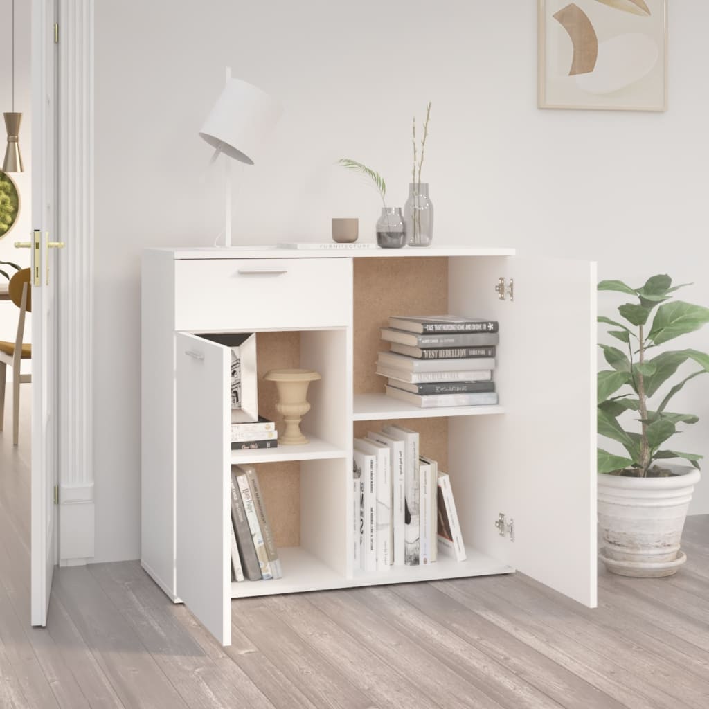 Dressoir Bewerkt Hout 80 x 36 x 75 cm Wit