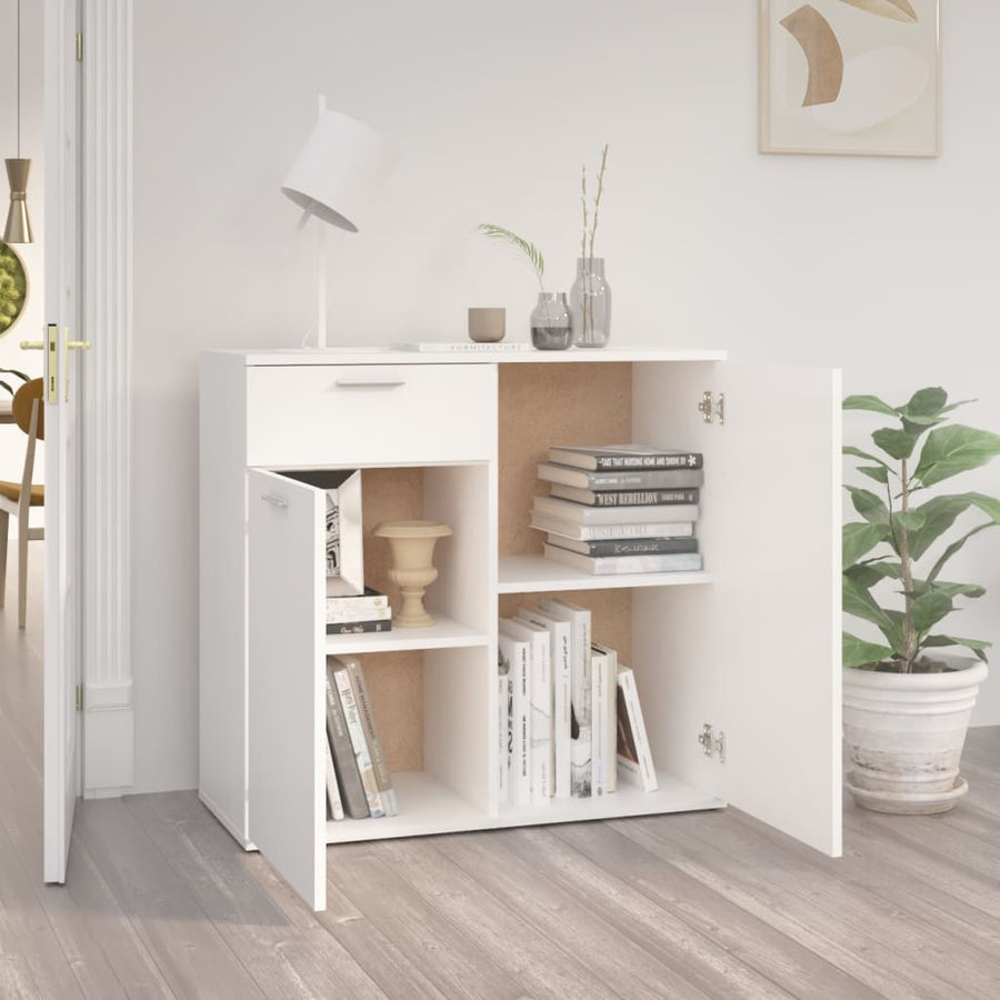 Dressoir Bewerkt Hout 80 x 36 x 75 cm Wit