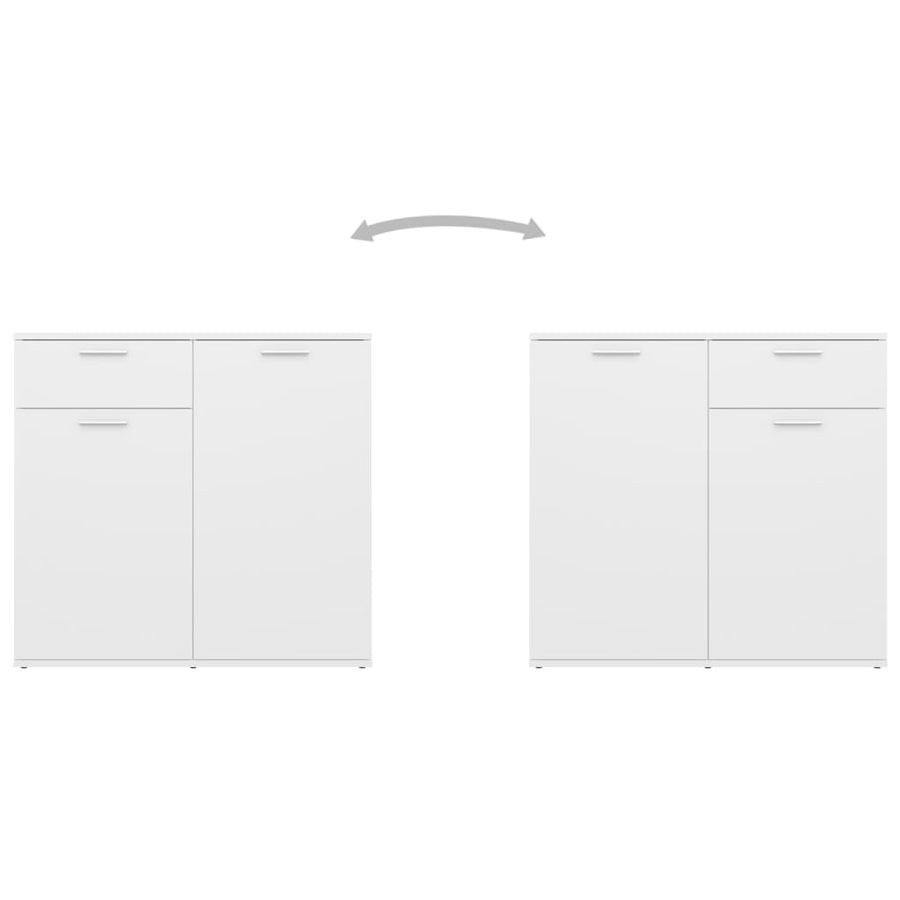 Dressoir Bewerkt Hout 80 x 36 x 75 cm Wit