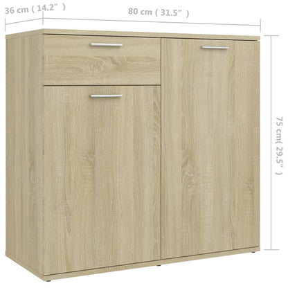 Dressoir Spaanplaat Kleurig 80 x 36 x 75 cm Sonoma eiken