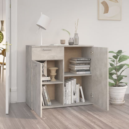 Dressoir Spaanplaat 80 x 36 x 75 cm Betongrijs