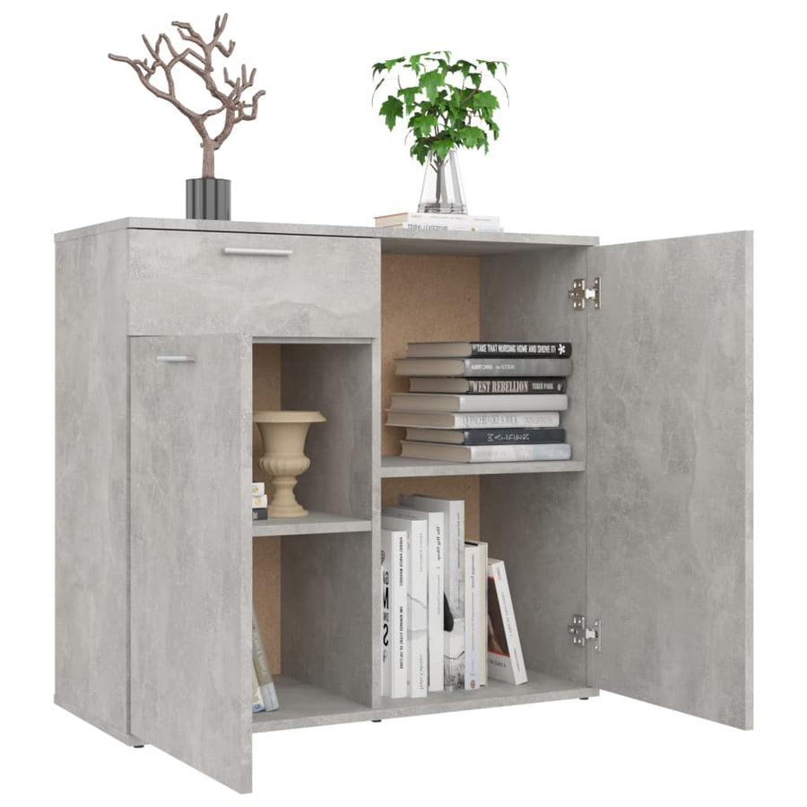 Dressoir Spaanplaat 80 x 36 x 75 cm Betongrijs