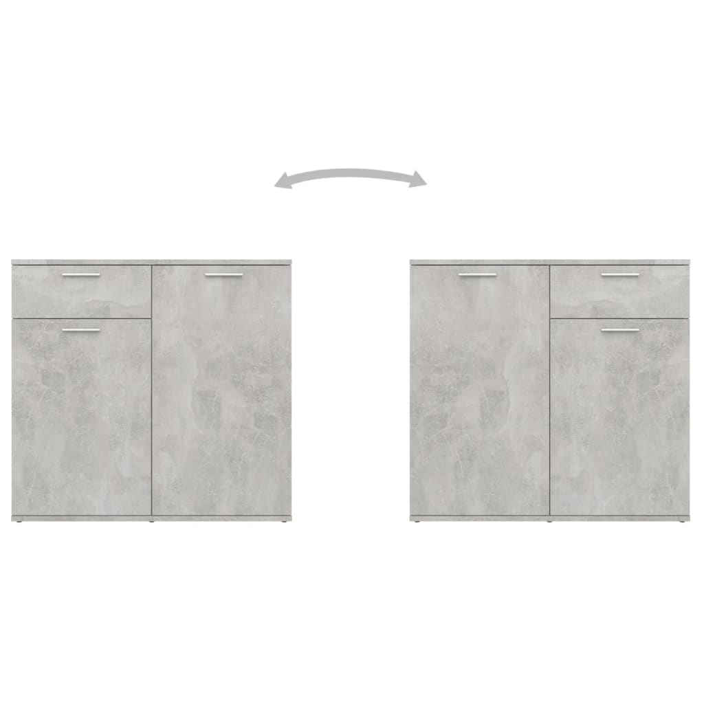 Dressoir Spaanplaat 80 x 36 x 75 cm Betongrijs