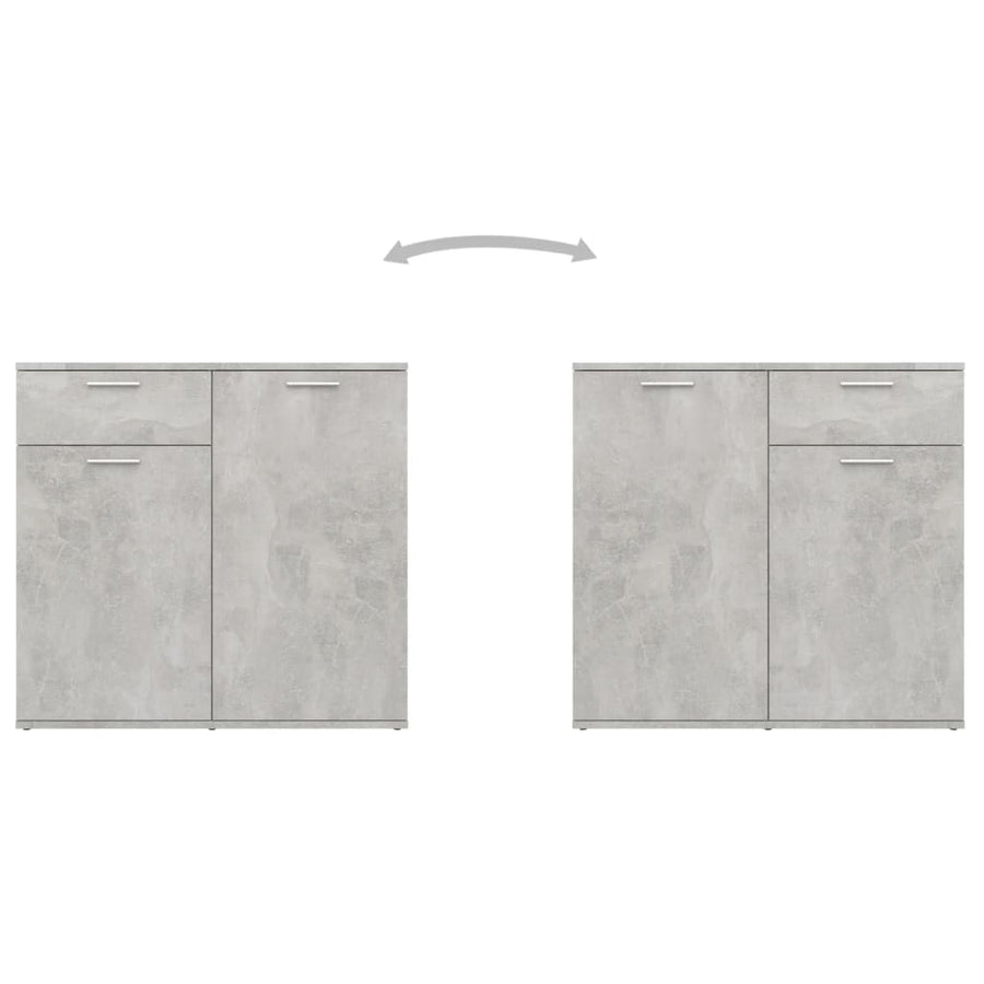 Dressoir Spaanplaat 80 x 36 x 75 cm Betongrijs
