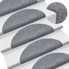 Stair Mats Self-Adhesive 5 pieces 56x17x3 cm Light Grey Semi-circular