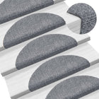Stair mats self-adhesive 10 pcs 56x17x3 cm needle felt light grey