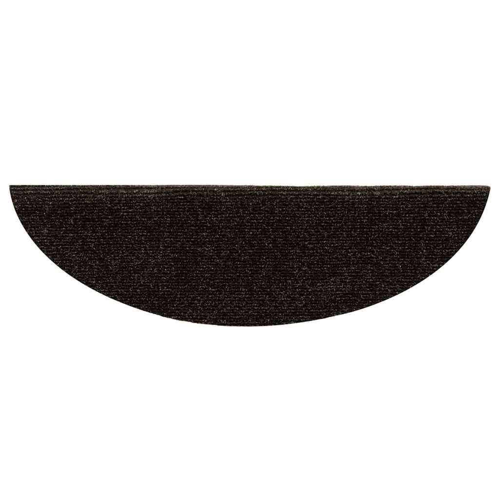 Trapmatten Zelfklevend 5 stuks 56x17x3 cm Donkerbruin Halfrond