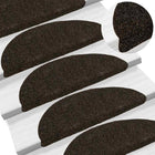 Stair Mats Self-Adhesive 5 pieces 56x17x3 cm Dark Brown Half Round