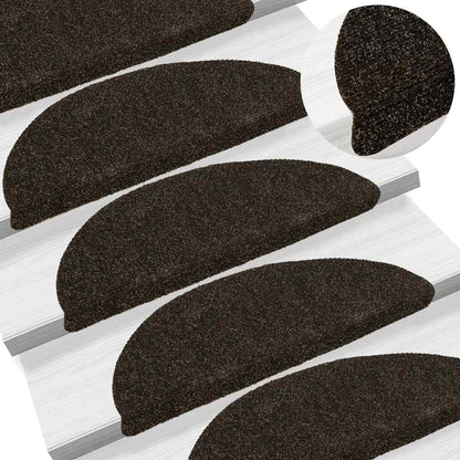Trapmatten Zelfklevend 5 stuks 56x17x3 cm Donkerbruin Halfrond