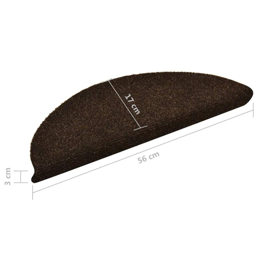 Trapmatten Zelfklevend Naaldvilt 10 56 x 17 x 3 cm Bruin