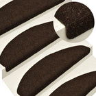 Self-adhesive stair mats 10 pieces 56x17x3 cm brown half-round